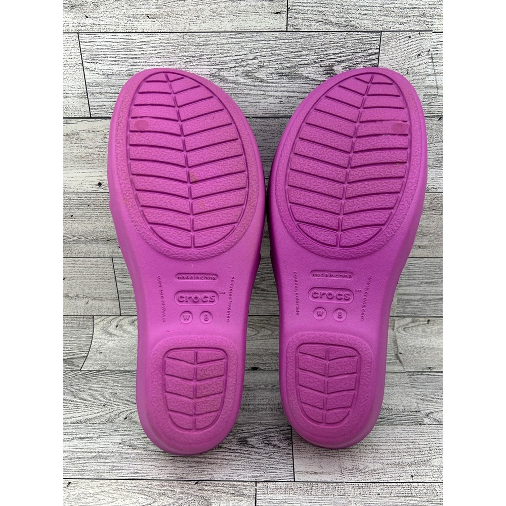 Crocs Kadee II‎ Slide Wedge Sandals Fuchsia Women's Size 8 - Picture 10 of 11